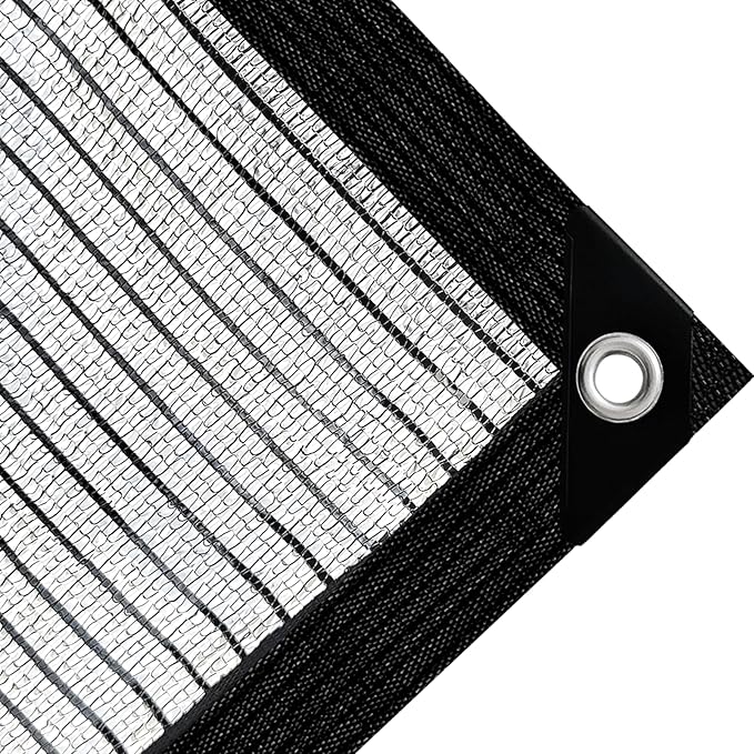 Aluminum-Shade Cloth for Garden Pergola Cover10 x10 Ft,80% Reflective Tarp for Outdoor Pergola Cars Tent Cover Dog Kennel Shade.Aluminum Shade Cloth with Edges and Holes,Silver Reflective Tarp