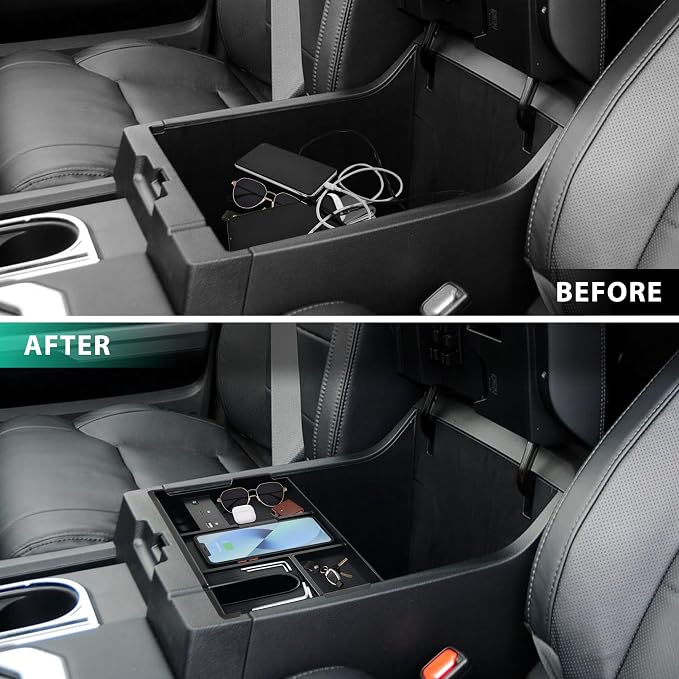 Wireless Charger for Toyota Tundra 2014-2021, Center Console Organizer Tray Armrest Storage Fast Wireless Phone Charging Panel Pad for 2014-2021 Toyota Tundra Accessories