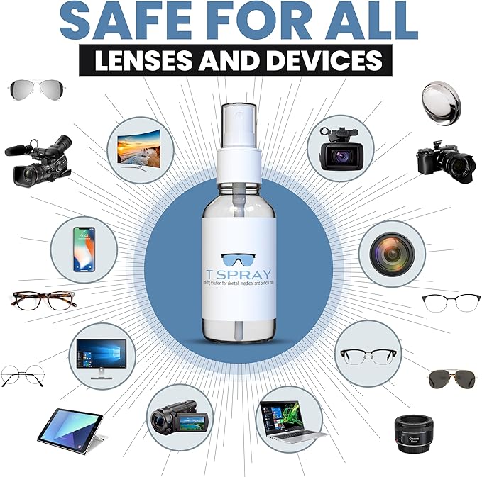 Anti Fog Spray - Professional-Grade Anti-Fog Spray for Glasses, Dental Loupes, Hockey mask, Motorcycle Visor, Snorkel Mask, Swim Goggles - Reef-Safe and Eyeglasses Cleaner - Made in USA - 2oz