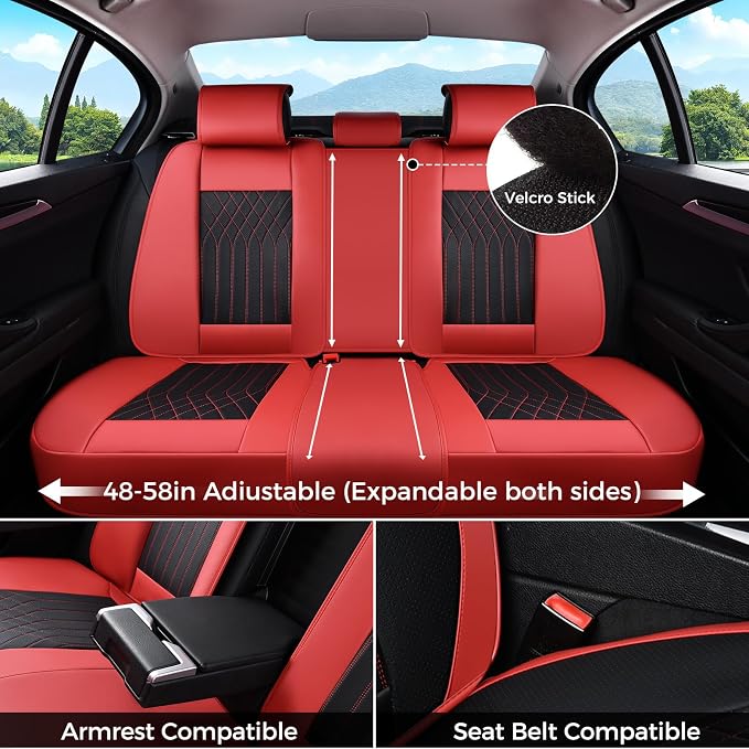 FLORICH Car Seat Covers Front Seat, Leather Seat Covers for Cars, Car Seat Protector Waterproof, Universal Automotive Seat Covers, Front Car Seat Cover Fit for Most Sedans SUV Pick-up Truck