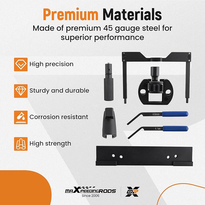 maXpeedingrods For Detroit Diesel DD15 DD16 Engine Brake Adjustment + Camshaft Timing Tool + TDC Locating Pin + Barring Tool + Fuel Line Socket, W470589104000 W470589001500 W470589046300, 7PCS