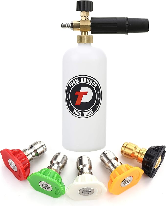 Tool Daily Chemical Injector for Pressure Washer, Foam Cannon with 1/4 Inch Quick Connecto