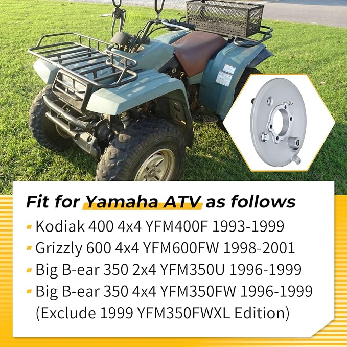 M MATI Rear Brake Drum Plate for Yamaha Big B-ear 350 1996-1999 Kodiak 400 1993-1999 Grizzly 600 1998-2001 4SH-25321-00-00