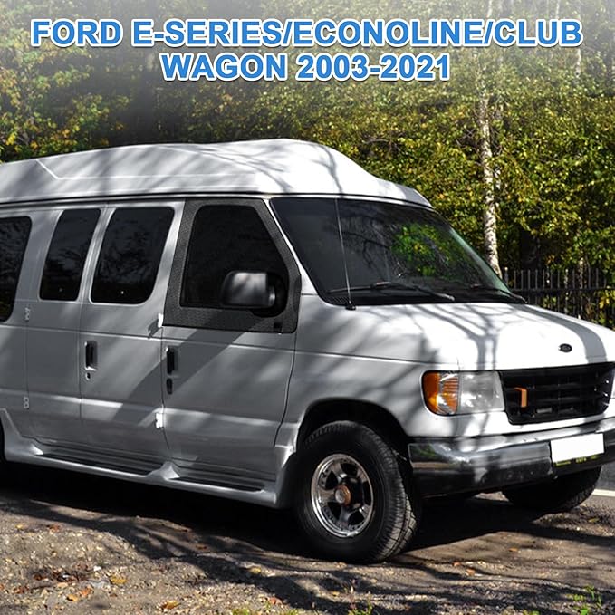 Magnetic Window Screens Customized for 2003-2026 Ford E-Series E-150 E-250 E-350 E450/Econoline/Club Wagon, Front Door Bug Mesh (Pair), Keeps Bugs Out Magnetic Bug Mesh, Easy to Install