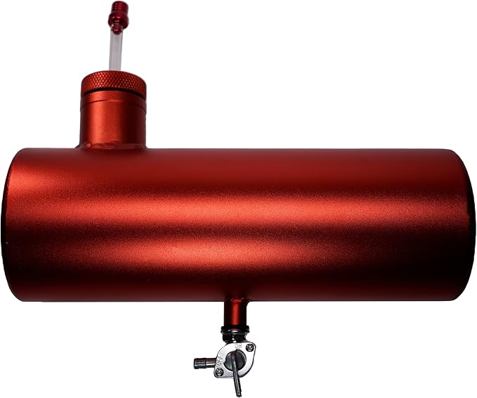 JMCHstore Aluminum Mini bike Gas Fuel Tank Cylinder 4x11'' for Coleman Baja Montser Mega moto Predator Hemi non 212 Engine, Massimo Axis RealTree Motovox Mototec Dirt Gas Bike, Go Kart Parts (Red)