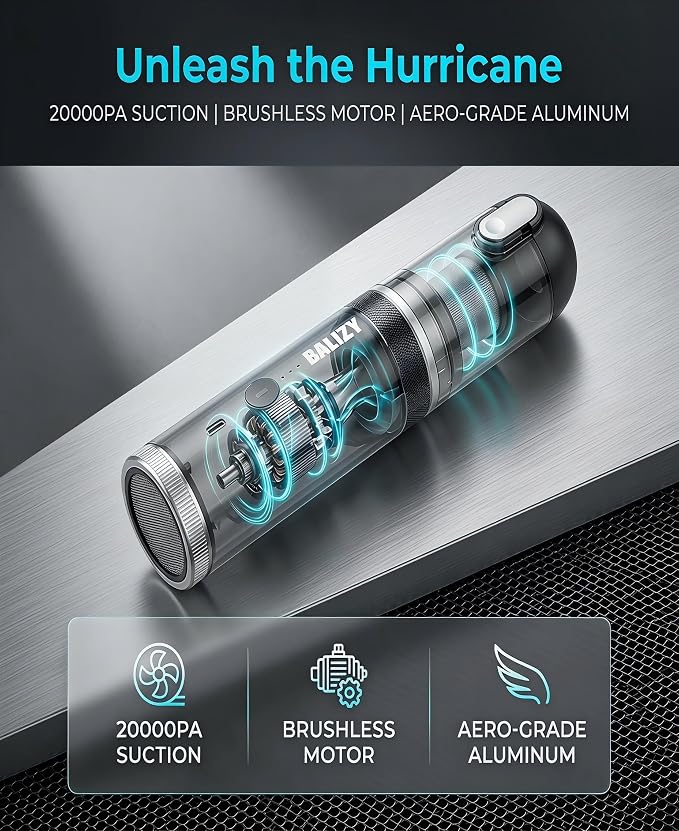 Handheld Vacuum，4-in-1 Cordless Car Vacuum Cleaner&Air Blower,Green | Aluminum alloy body，4 Suction Modes, 20KPa Suction Power,Portable Rechargeable, For Car, Pet Hair, Home, Office