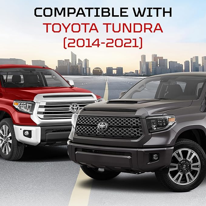 AJT DESIGN Compatible Toyota Tundra Interior Bundle | Fits 2014-2021 Models | Matte Black Chrome Delete (Cup Holder, Gear Shifter & Shift Gate Trim Rings), Vent Rings and Key Fob Case | Made in USA