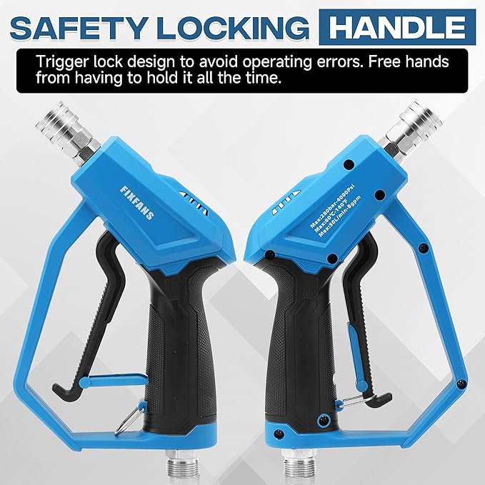 FIXFANS Pressure Washer Gun with Mini Foam Cannon, Dual Connector Accessory, Car Wash Foam Gun Kit - No-Dilution Foam Cannon Pro, 5 Power Washer Nozzle Tips & M22 Adapter, 1/4" Quick Connect