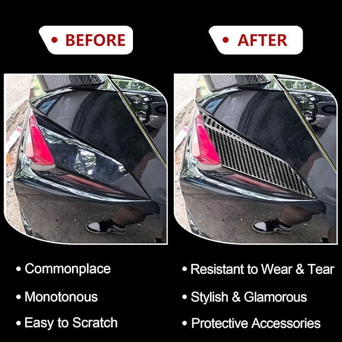 Real Carbon Fiber Tail Light Side Trim Compatible with Corvette C8 2020-2026, Exterior Decor Sticker Accessories