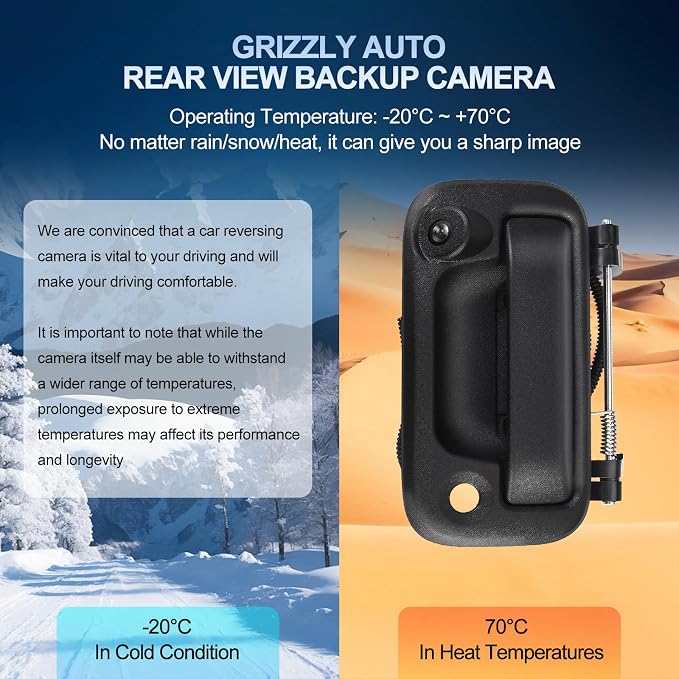 Rear View Tailgate Handle Backup Camera Compatible with F150 2005-2014, for Ford F250 F350 F450 F550 2008-2016, Replace 8L3Z-9943400-AC