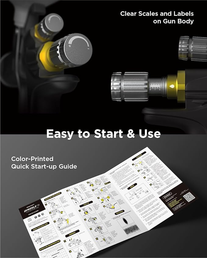 InoKraft D1 LVLP Air Spray Gun Premium Kit, Easy to Use, Paint Gun for Cars & House DIY Painting, 1.3/1.5/1.7mm Nozzles, with Paint Sprayer Accessories
