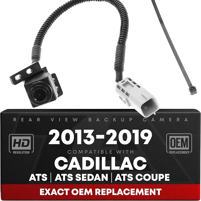 Rear View Backup Camera, Reverse Park Assist - Compatible with 2013-2019 Cadillac ATS, 2013-2018 Cadillac ATS Sedan, 2015-2019 Cadillac ATS Coupe and More - OEM 23386282, GM1960124