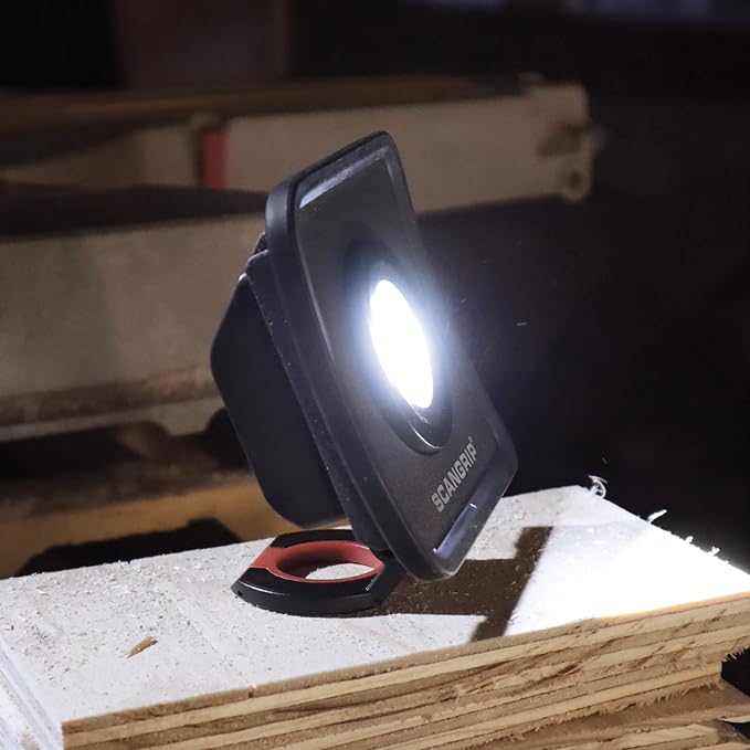 SCANGRIP NOVA MINI, Rechargeable Handheld COB LED Floodlight, 1000 Lumen, Ergonomic SMART GRIP 4-in-1 system, Compact, Strong Built-in Magnet, Belt Clip, Stepless Dimmer, Waterproof (IP65)