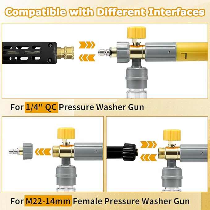 M MINGLE Mini Foam Cannon and Ultimate Pressure Washer Adapter Set