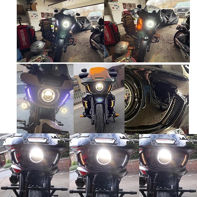 Plug & Play Headlight ST Fairing Vent Lights, Front Turn Signal Lamp Compatible with Harley Softail Low Rider ST FXLRST Low Rider El Diablo FXRST 2022-2025 2026
