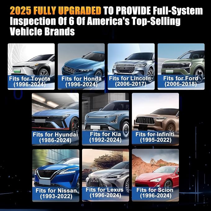 OBD2 Scanner Check Engine Light Car Code Reader Clear Error Codes ABS SRS SAS Etc Full Vehicle System Diagnostics Tool Compatible with Toyota Honda Ford