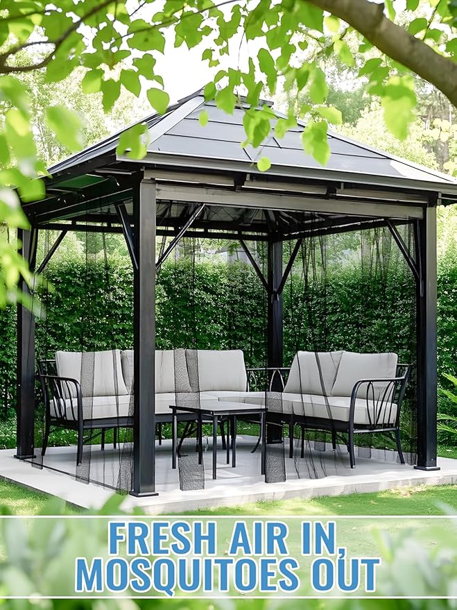 2 Pcs 13x10ft Mosquito Net - Mesh Netting for Patio Skin and Plants Protection, Garden Bird Bug Screen, Black