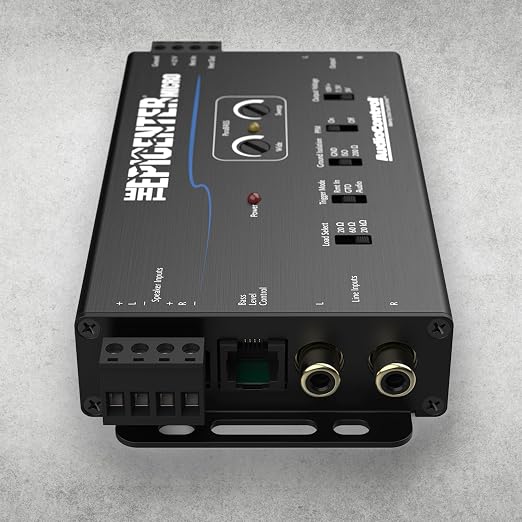 AudioControl The EPICENTER Micro Bass Restoration Processor & Line Output Converter, Compact Car Audio Bass Booster Enhancer, Line Level & Speaker Level Inputs, Includes Dash Mount Remote Control Knob