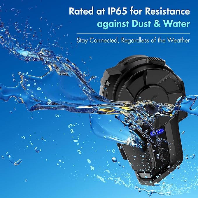 BETOWEY Motorcycle Helmet Bluetooth Headset, B2X Helmet Communication System Motorcycle Bluetooth Intercom with Noise Cancellation, Music Playback - for Dirt Bikes and Motorbikes 2 Pack