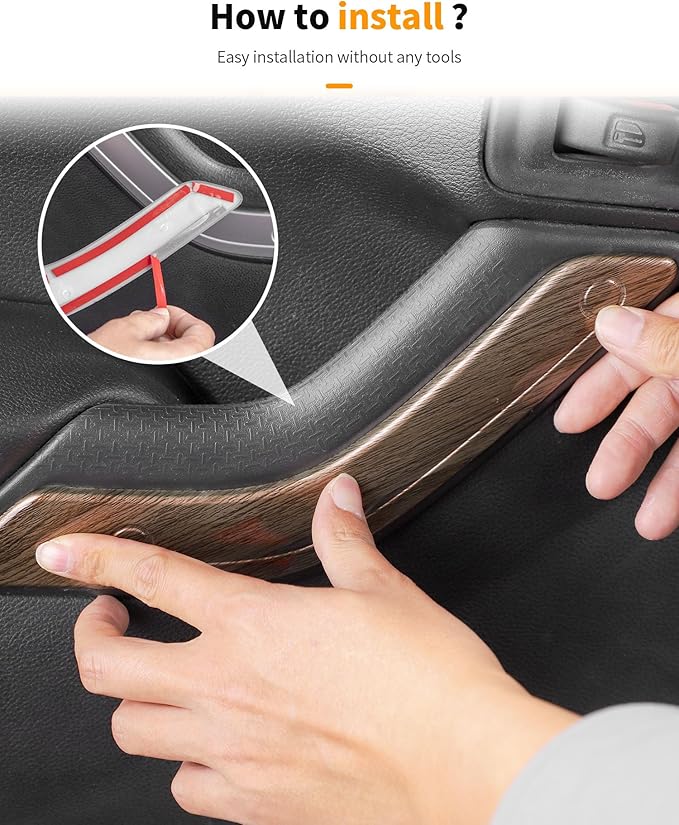 Hoolcar Steering Wheel Cover Gear Shift Panel Trim Cover Water Cup Holder Cover Kit Interior Accessories Kit Fit for Jeep Wrangler JK JKU 2011-2018, 4-Door, Wood Grain