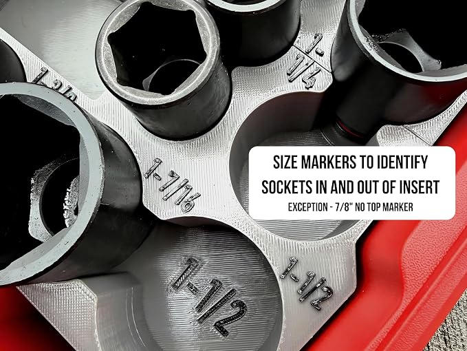 3d Printed Insert Designed for Milwaukee M12 Stubby 1/2" Impact (2563-20) and Packout Organizer (Insert Only) (Gray, SAE)