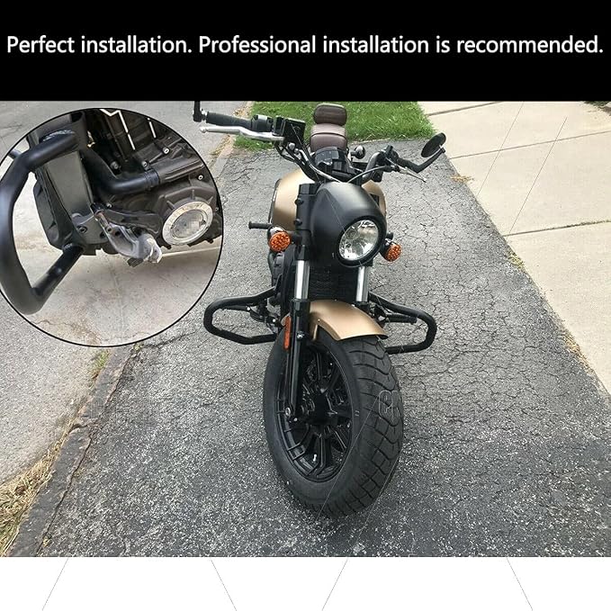 Highway Bar Engine Guard Crash Bar Kit Compatible with Indian Scout,Scout+Sixty,Scout+Bobber 2015-2020 Replace for 2881756-266 2015 2016 2017 2018 2019 2020 Black