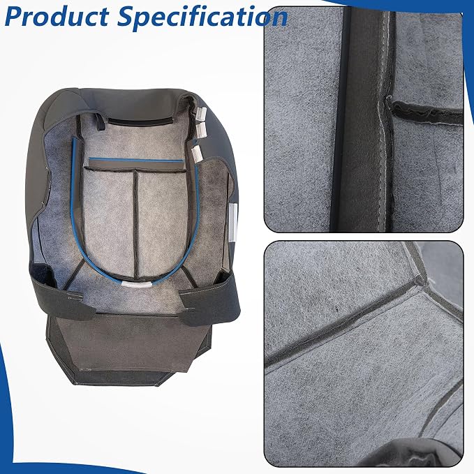 WFLNHB Cloth Front Driver Side Bottom and Top Lean Back Seat Cover Gray Replacement for F250 F350 F450 F550 XL XLT 2011-2016 Not Replacement for F150