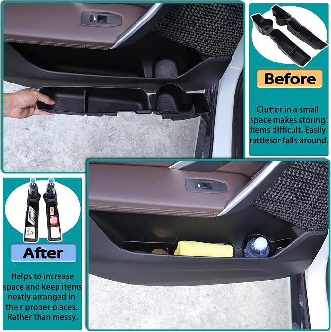 Ront/Rear Row Door Side Storage Box Compatible with BMW X1 iX1 / 2024 BMW X2 iX2 2022-2024 Armrest Phone Container Door Organizer ABS Tray Insert Glove Pallet Accessories (Back door)