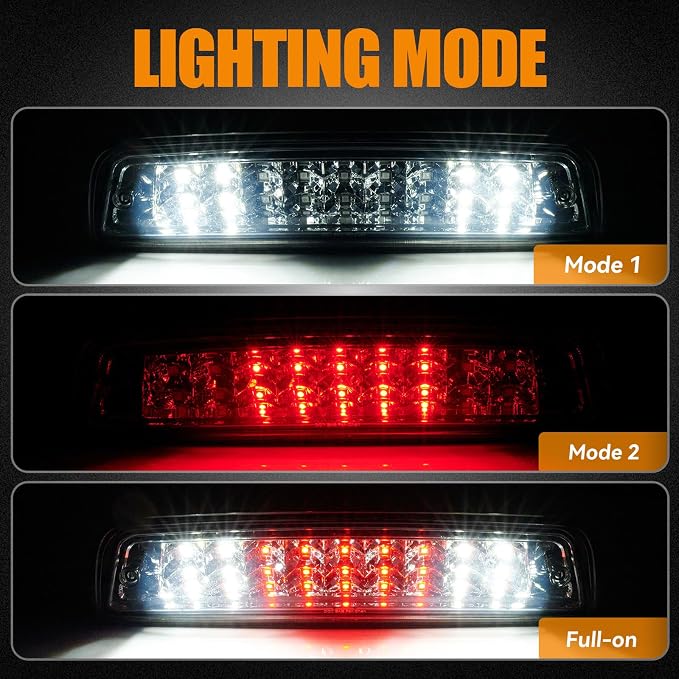 Third 3rd Brake Light LED for 2009-2017 Dodge Ram 1500, High Mount Rear Brake Lights Assembly for 10-17 Ram 2500 3500, Waterproof Center Cab Lamp Cargo Stop Light