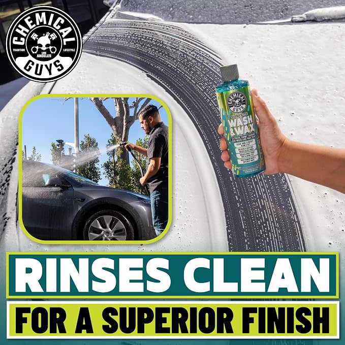 Chemical Guys Sudpreme Wash & Wax 128 oz High Suds Foaming Car Wash Soap with Carnauba Wax Shine, Deep Gloss Finish & Surface Protection Safe for Paint, Chrome & Plastic