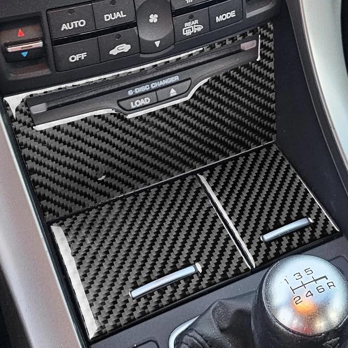 Black Soft Carbon Fiber car Interior Water Cup Central Control Storage Box Set 3/Piece Decorative Stickers Suitable for Acura TSX 09-14 Carbon Fiber car Interior