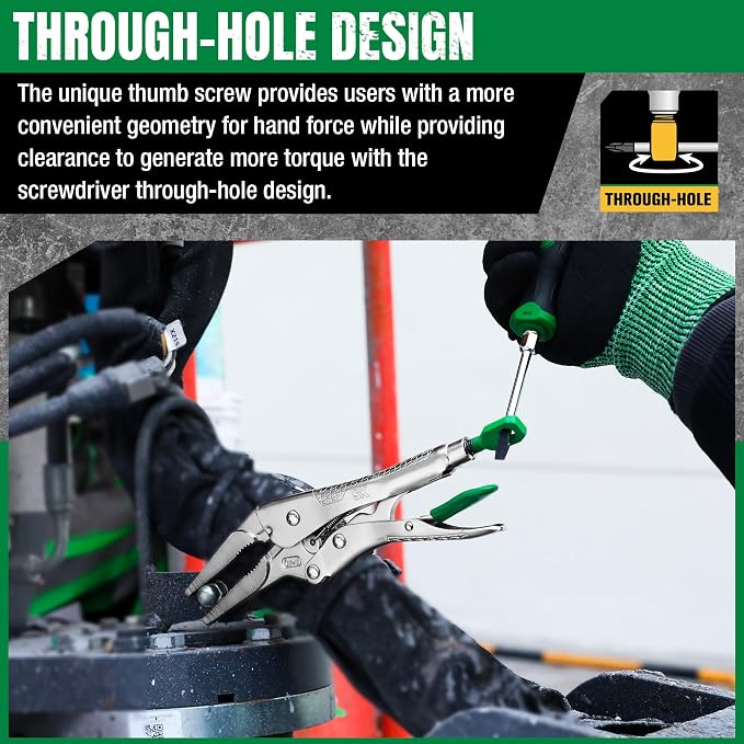 SK 6.5" Long Nose Locking Pliers, Premium CR-V Construction, Ergonomic Anti-slip Handle, Ideal for Welding or Assembly