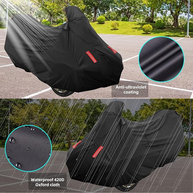 Can-Am Spyder RT Cover 2010-2022 - Waterproof All-Weather, 420D Oxford Cloth PU Coating, Anti-UV, Dust Resistant