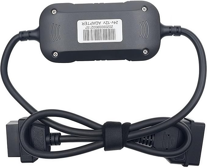A0281 OBD2 Adapter 24V to 12V for Heavy Diesel Truck, for Launch X431 Easydiag 2.0/3.0/GOLO and Thinkdiag OBD2 Scanner. (Black)