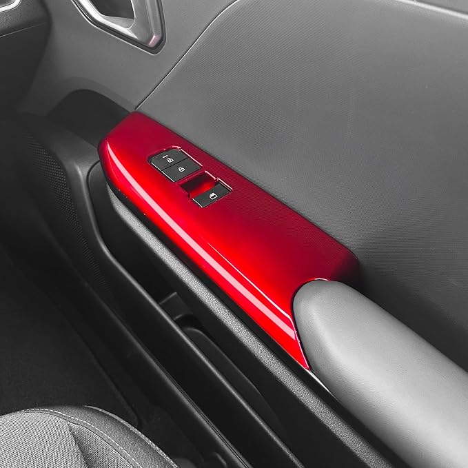 YOUTOOCAR Door Lock Switch Covers Compatible with Kia K4 2025 Accessories (Red)