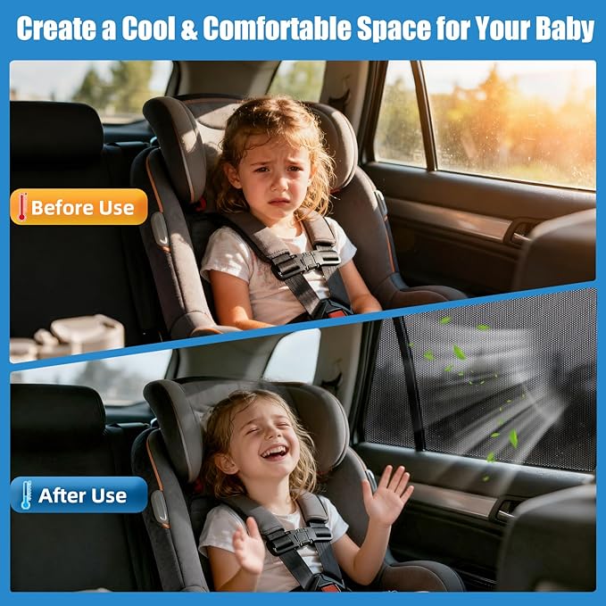 Car Window Shades for 2015-2020 Kia Sorento - Rear Side Window Sun Shade for Baby, Breathable Mesh Car Privacy Window Covers, UV Protection and Heat Insulation for Road Trips, Napping, Camping