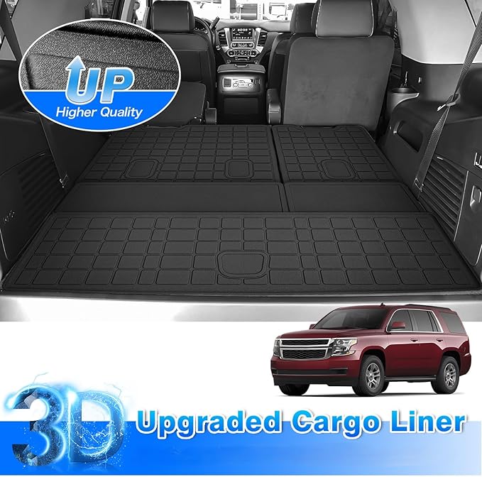 Tahoe Cargo Liner - Trunk Mat for Chevy Chevrolet Tahoe 2015-2020, All Weather Cargo Mat for Tahoe Accessories, Heavy Duty Car Mats, Car Accessories