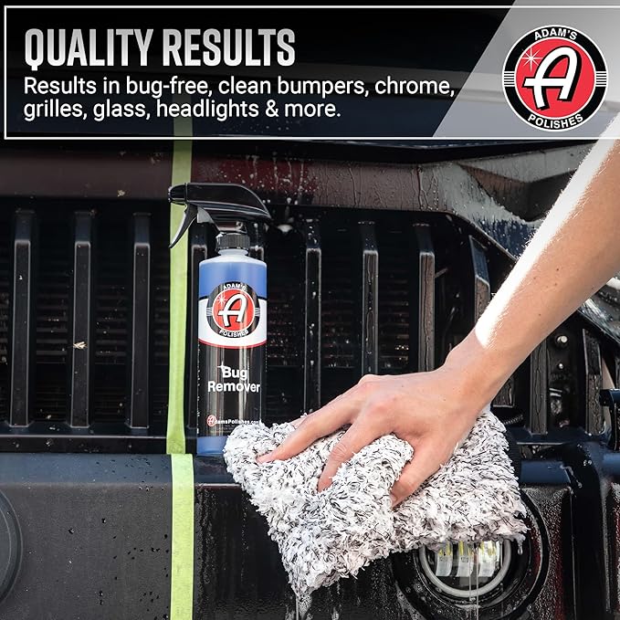 Adam's Polishes Car Bug Remover Combo - Powerful Bug Remover For Car Detailing | All Purpose Spray Removes Bug & Tar From Plastic, Rubber, Metal, Chrome, Glass, RV, Boat, Motorcycle