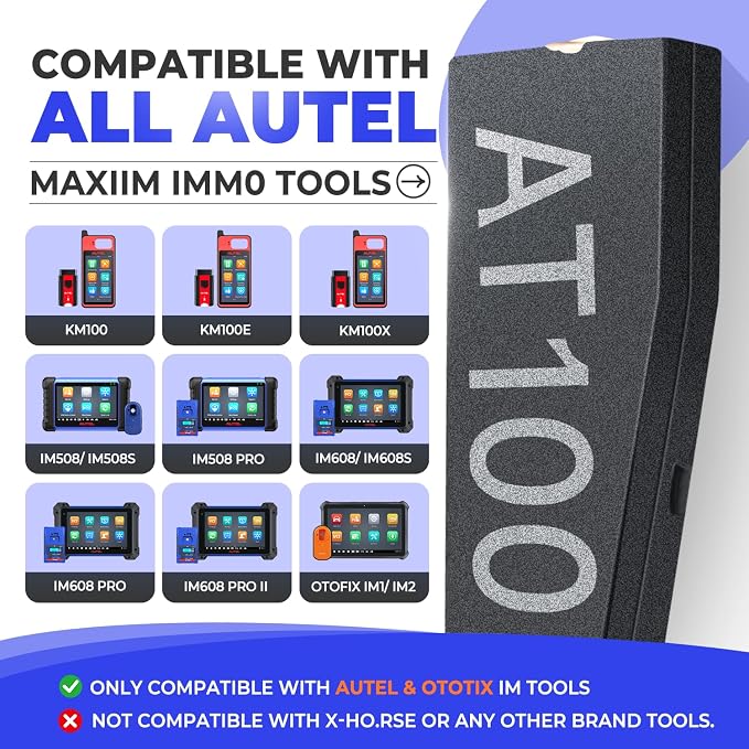 Autel AT100 Super Chip 2026, Transponder for ID11 ID12 ID13 ID46 ID47 ID48 ID49 ID4A ID4C ID5C ID4D ID64 ID8A ID8C MQB, Work with MaxiIM KM100 IM508 IM508S IM608 IM608 PRO 2 (10PCS/ Pack)