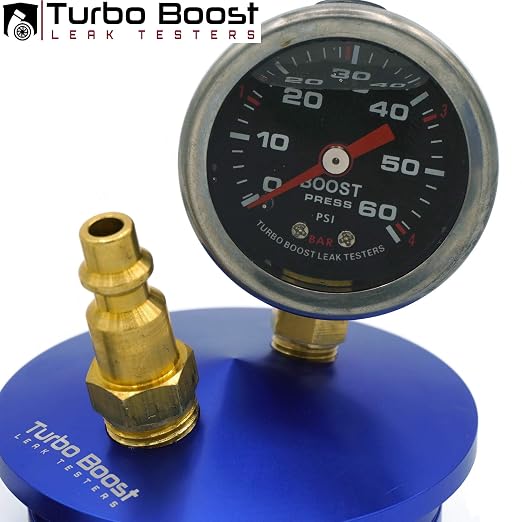Duramax 6.6L Premium Turbo Boost Leak Tester - Pressure Test to 60 PSI - Billet End Cap w/60 PSI Boost Gauge, Fix P0299 Code Restore Torque! (with 150 PSI Regulator)