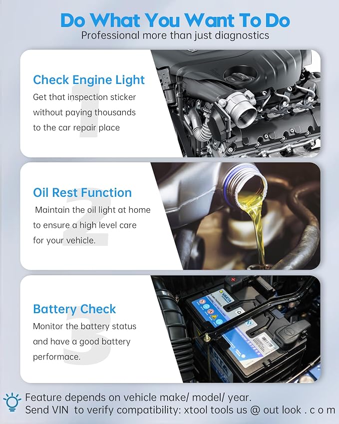 XTOOL AD20 Pro OBD2 Scanner for iPhone & Android: 2025 Enhanced Check Engine Fault Car Code Reader, Universal Car Diagnostic Tool with All System Scan, Oil Reset, Battery Test, Performance Test