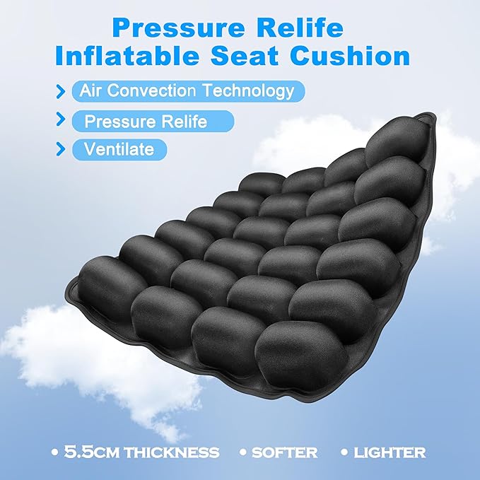 Sondor Travel Cushion,Portable & Adjustable Airplane seat Cushion for Long Flights,Inflatable Cushion for Wheelchair, Travel,Driving