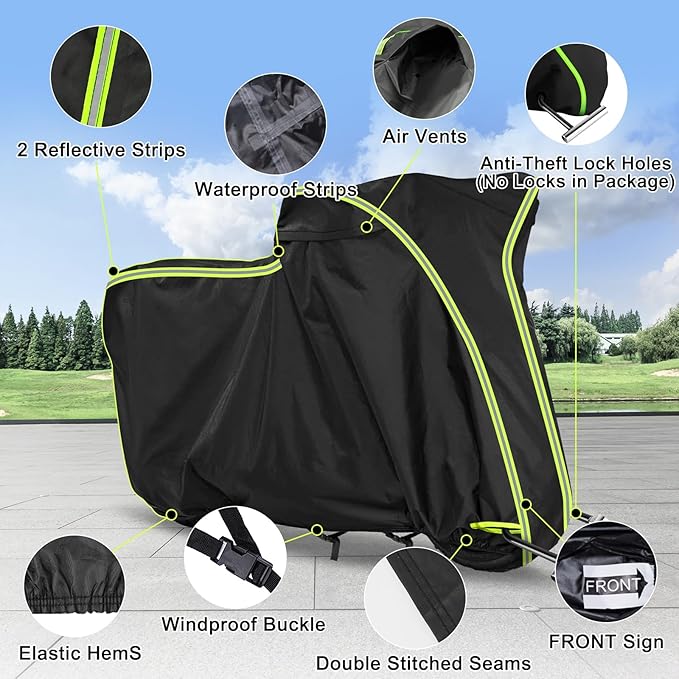 QUNSUNUS Motorcycle Cover for Grom Msx125/Navi/Monkey, All-Weather Motorcycle Cover with Vent Holes and Lock Holes, Waterproof Outdoor Cover with Wind, Sun, UV and Dust Protection
