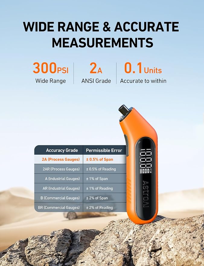 AstroAI S8 Car Battery Jump Starter, 1500A Jump Starter, AstroAI Digital Tire Pressure Gauge 300PSI Large Screen
