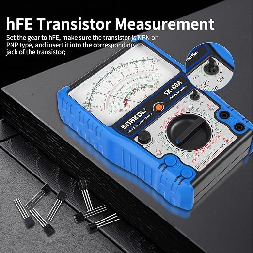 Analog Multimeter Tester, Analog Voltmeter Multimeter, Fieldpiece Volt Meters and Multimeters for AC/DC Volt 2500V, DC Current 10A, RX 10K, Battery Tester, Diode/LED Testing,24 Range
