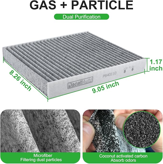 4pcs Activated Carbon Cabin Air Filter Set for Kenworth T660 T680 T800 T880; for International Trucks HV507 HV607 LT625 MV607; for Peterbilt 579 567; Replace X1987001, AF55839, P640110