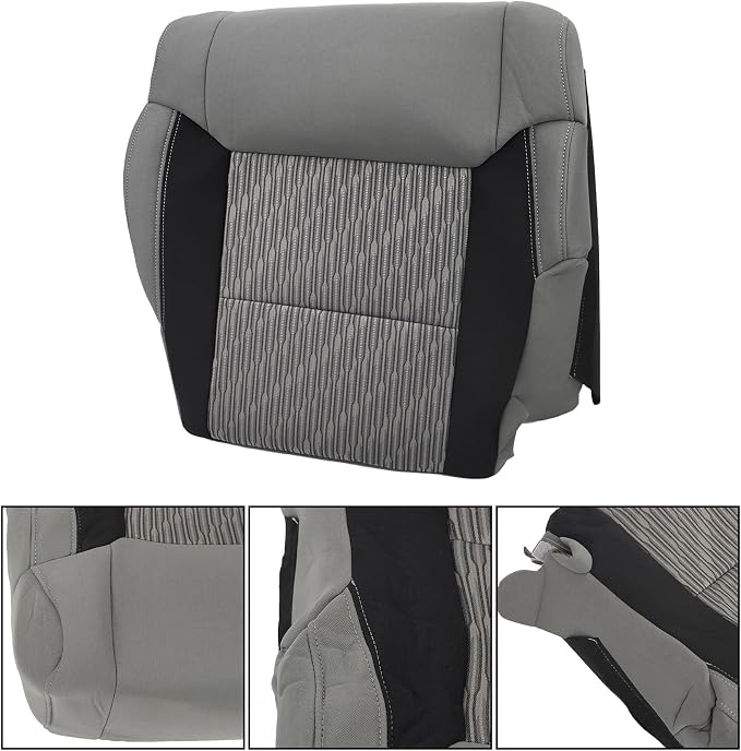 GXYWADY Front Driver Bottom Cloth Seat Cover Gray-Black Replacement for Tundra 2014 2015 2016 2017 2018 2019 2020 2021