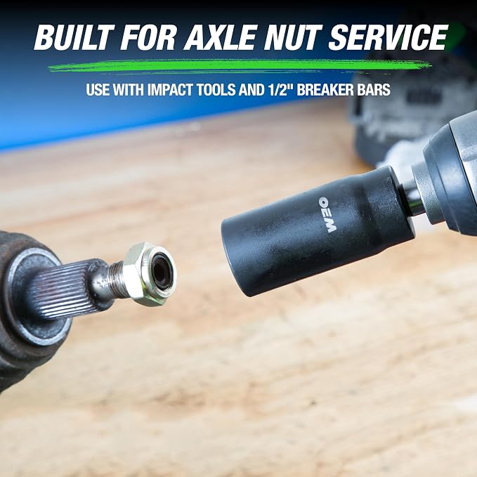 OEMTOOLS 37320 Axle Nut Socket Set, 6-Pt 1/2 Impact Socket Set, 8Pc Metric 1/2 Socket Set, Impact Socket Set 1/2 Drive for Axle Nuts, Impact Sockets 29mm to 39mm, Socket Sets Storage Case