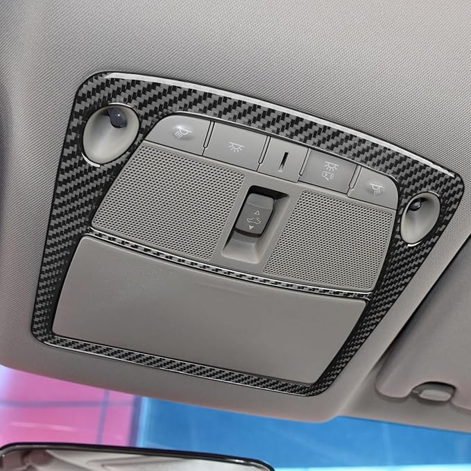 Soft Real Carbon Fiber Compatible with Nissan Altima 2013 2014 2015 2016 2017 2018 Interior Accessories Roof Reading Light Lamp Cover Trim