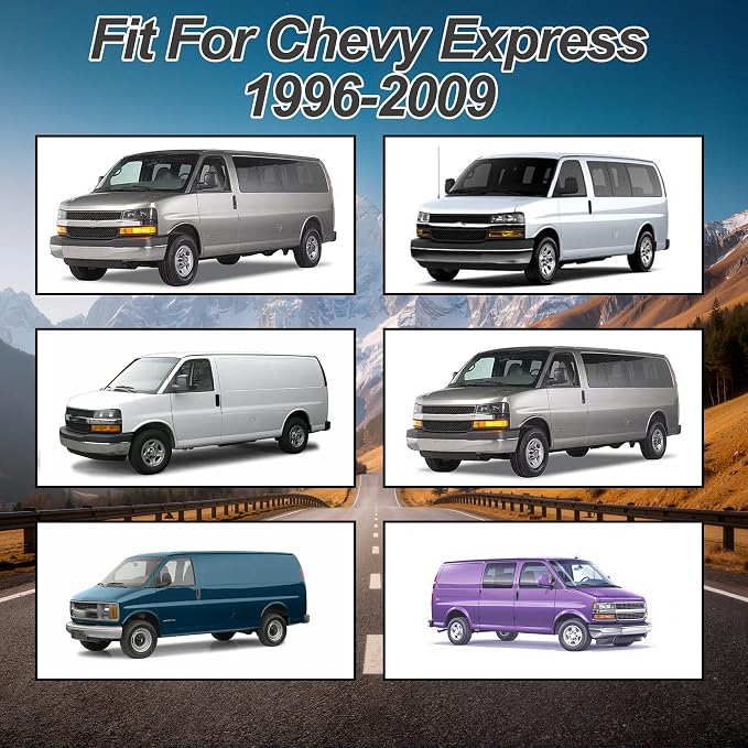 ESMING Front Heavy-Duty Oxford Fabric Seat Covers for Chevy Express 1996-2025 Front Bucket Seats Waterproof and Wear-Resistant, Easy to Install - Gray